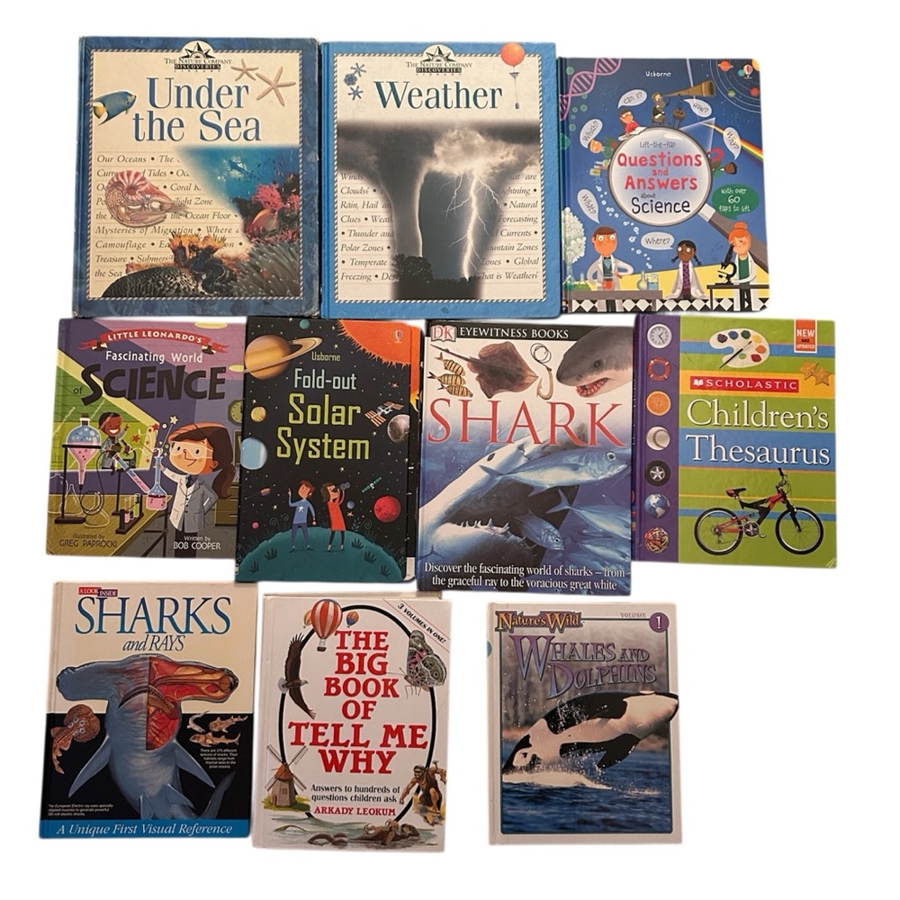 Lot of 10 Children's Hardcover Animal Books Science Nature Educational Thesaurus